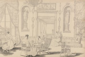 Album med 30 visninger i Tyrol og Italia: Circular Boudoir in Casino Pecori 10. oktober 1841