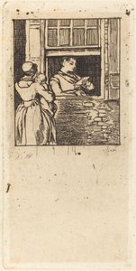 Kvinne ved et vindu, leser et brev av Sir David Wilkie