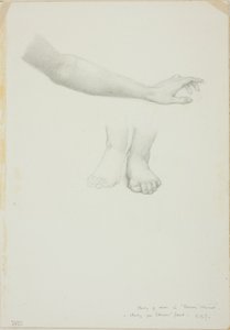 Arm og føtter, studie for Mirror of Venus av Sir Edward Burne Jones