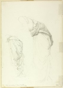 Drapery, to studier for The Mirror of Venus av Sir Edward Burne Jones