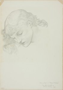 Head, Study for Mirror of Venus av Sir Edward Burne Jones