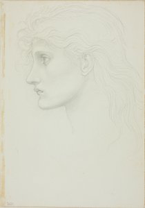 Leder for jente vendt mot venstre av Sir Edward Burne Jones