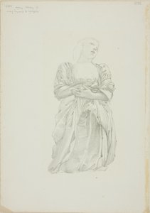 Refleksjon av knelende kvinnefigur, studie for The Mirror of Venus av Sir Edward Burne Jones