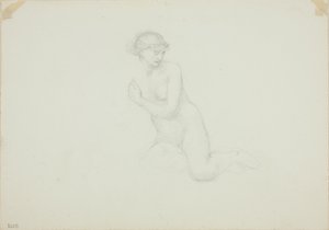Sittende naken kvinne av Sir Edward Burne Jones