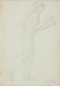 Studie for Pilgrim i Romaunt of the Rose av Sir Edward Burne Jones