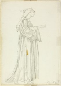 Studie av Pilgrim for Romaunt of the Rose av Sir Edward Burne Jones