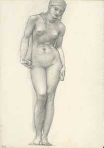 Venus med gulleple i høyre hånd, for Troy Triptych (skissebok #2639)