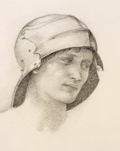 Kvinne i hatt, detalj fra en skissebok, ca 1880-tallet.