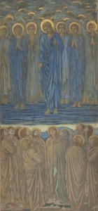 Ascension of Christ Apostlenes gjerninger I, 1-9: Studie for glassmalerier, ca. 1875-84. av Sir Edward Coley Burne Jones