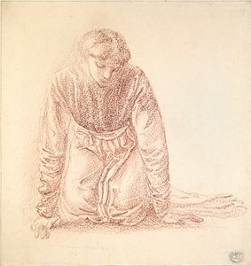 Knelende figur av en kvinne, sent på 1800-tallet av Sir Edward Coley Burne Jones