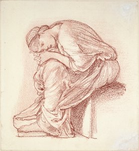 Sittende figur av en kvinne, sent på 1800-tallet av Sir Edward Coley Burne Jones