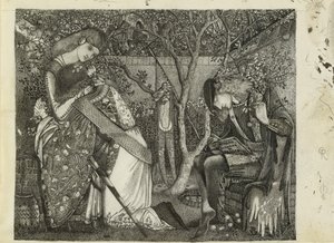 Ridderens farvel, 1858 av Sir Edward Coley Burne Jones