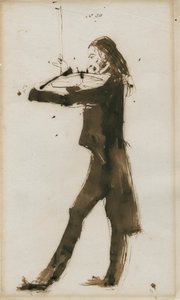 Portrett av Niccolò Paganini 1782-1840, 1831 av Edwin Landseer