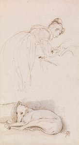 Studier av kvinne og greyhound av Sir George Hayter
