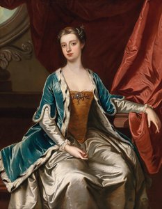 Portrett av Lady Mary Wortley Montagu 1689-1762. av Sir Gotfrey Kneller