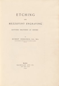 Etsing og mezzotint gravering forelesninger holdt i Oxford