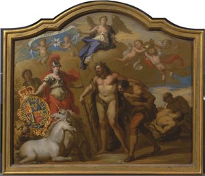 Allegory of the Power of Great Britain by Land, design for et dekorativt panel for George I sin seremonielle trener
