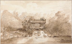 Design for Hermitage, Virginia Water (penn og brunt blekk over grafitt med vask på papir)