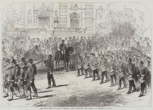 Revolusjonen i Spania, General Prim gjennomgår troppene i Madrid av Sir John Charles Robinson