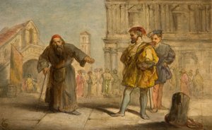Scene fra Shakespeares The Merchant of Venice, 1865. av Sir John Gilbert