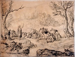'St John Preaching in the Wilderness', 1883. av Sir John Gilbert