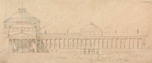Skisse av en halvfasade for et kongelig palass, Hyde Park, London av Sir John Soane