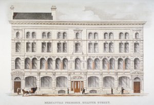Utsikt over merkantile lokaler, Billiter Street, City of London, 1875 av Sir Joseph Causton and Sons