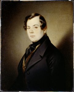 Portrait du poet Vladimir Grigorievitch Benediktov (1807-1873) (Portrait of the Poet Vladimir G. Benediktov) - Peinture de Sandor Kozina (1808-1873), huile sur toile (67x54 cm), ca. 1840 - A. Pushkin Memorial Museum, St. . Petersburg (Russland) av Sándor Kozina