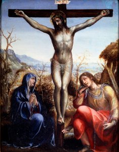Korsfestelsen med jomfruen og døperen Johannes, c1540.