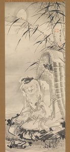 Tokaibo med en fiskekurv, ca. 1768.