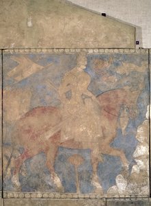The Heroic Rustam, fra Penjikent, første halvdel av 800-tallet (veggmaleri på gips) av Soghdian