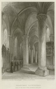 Chartres Cathedral, baksiden av koret fra Northern Aisle of Do av Solomon Alexander Hart