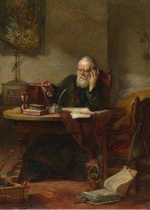 Detalj om: John Milton besøker Galileo Galileo da en fange av inkvisisjonen par Hart, Solomon Alexander (1806-1881)