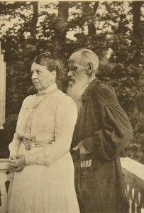 Den russiske forfatteren Leo Tolstoy og hans kone, Sophia, Russland, 1890-tallet.