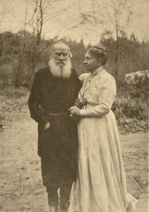 Den russiske forfatteren Leo Tolstoj og hans kone, Sophia, Russland, 23. september 1910.