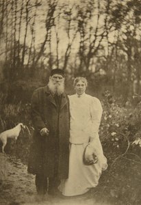 Den russiske forfatteren Leo Tolstoy og hans kone Sophia Tolstaya, Russland, 1895