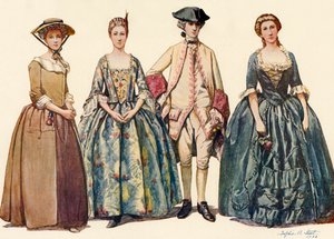 Klær under George I og IIs regjeringstid 1725-1745, 1903, 1937.