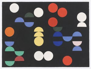 Komposition mit Kreisen und Halbkreisen