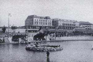 Barnedammen, Beach, Durban (s/hvitt-bilde)