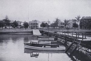 Esplanade, fra Yatch Club Jetty, Durban (s/hvitt bilde) av South African Photographer