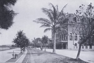 Esplanade, som viser Marine Hotel, Durban (s/hvitt-bilde)