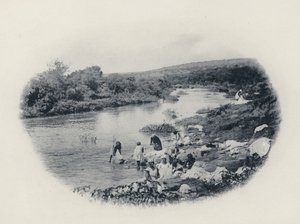 Hvordan klær vaskes i Transvaal (s/hvitt bilde) av South African Photographer