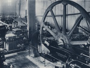 Interiør, motor- og dynamorom, Crown Reef Gold Mining Company (s/hvitt-bilde) av South African Photographer