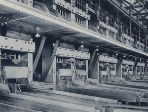 Interiør i et batteri, Crown Reef Gold Mining Company (s/hv-bilde) av South African Photographer