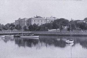 Law Courts, Esplanade, Durban (s/hvitt bilde)
