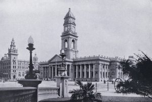 Postkontor og Natal Bank, Durban (s/hvitt-bilde) av South African Photographer