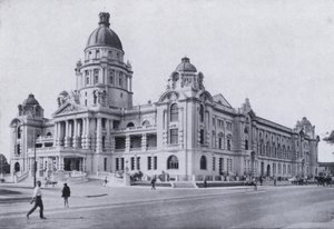 Rådhuset, fra Royal Hotel, Durban (s/hvitt bilde)