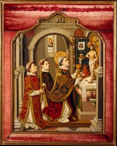 Sankt Gregors messe. av Spanish Painter