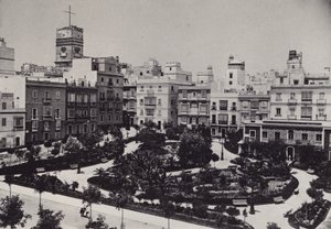 Cadiz: Plaza de Guerra Jimenez (s/hvitt bilde) av Spanish Photographer