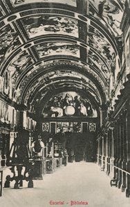 El Escorial-biblioteket, Spania (s/h-bilde)
